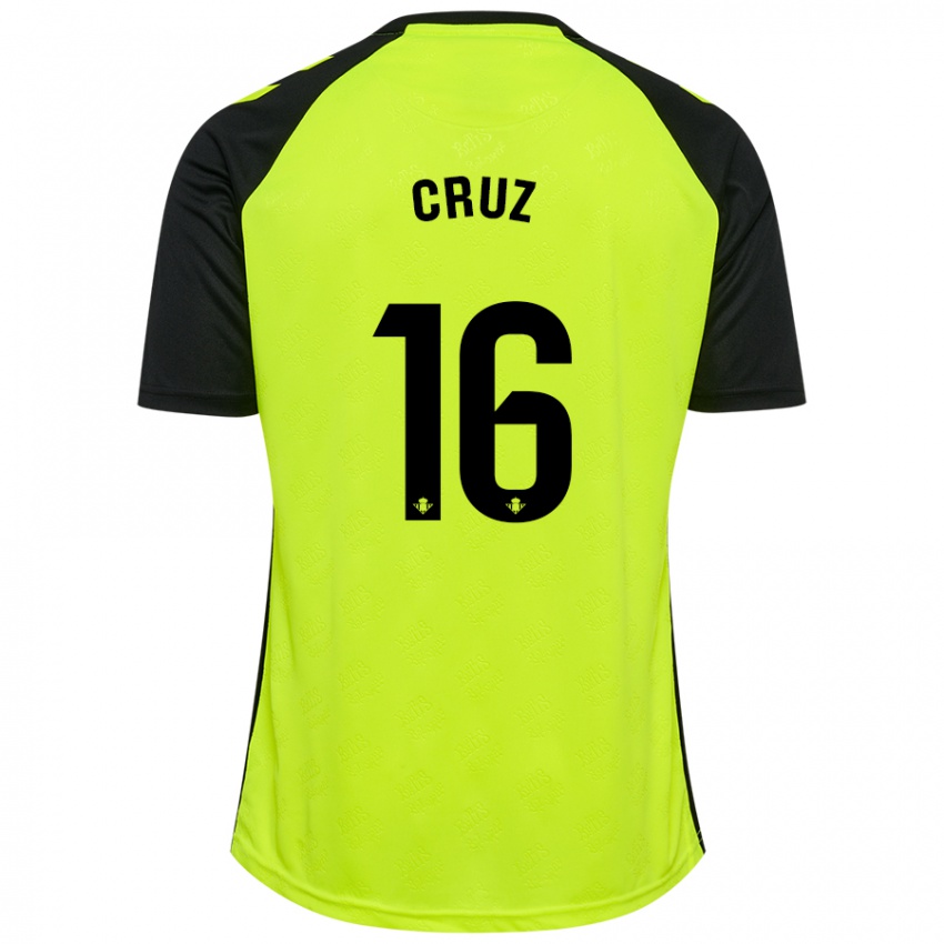 Børn Juan Cruz #16 Fluorescerende Gul Sort Udebane Spillertrøjer 2024/25 Trøje T-Shirt