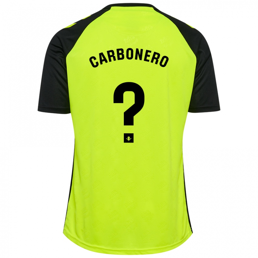 Børn Marco Carbonero #0 Fluorescerende Gul Sort Udebane Spillertrøjer 2024/25 Trøje T-Shirt