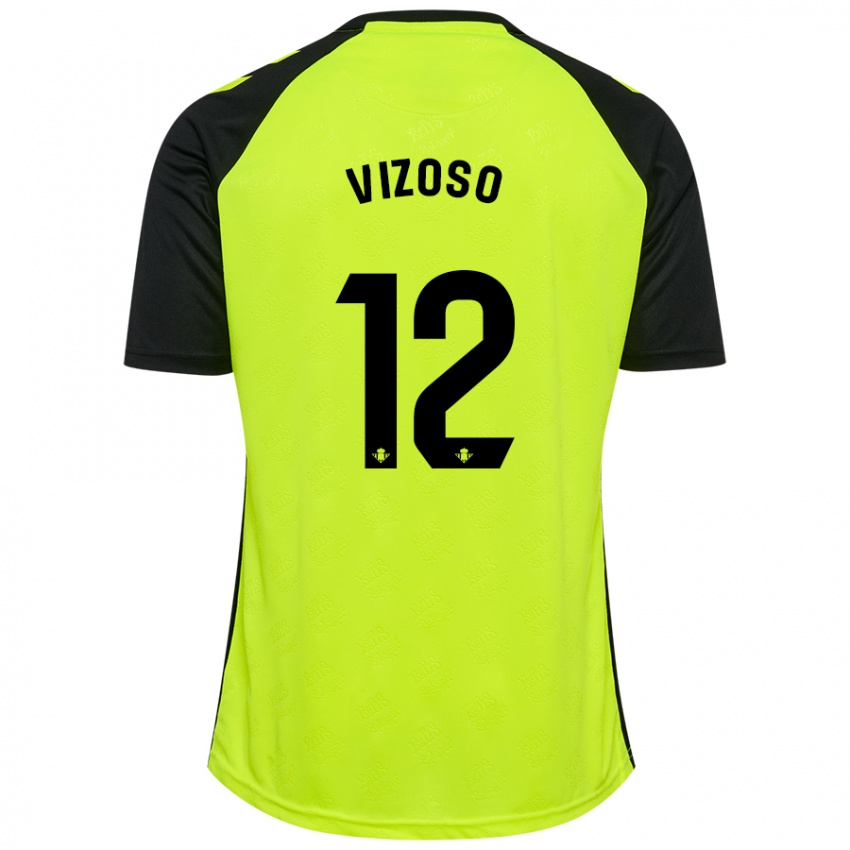 Børn Paula Vizoso Prieto #12 Fluorescerende Gul Sort Udebane Spillertrøjer 2024/25 Trøje T-Shirt