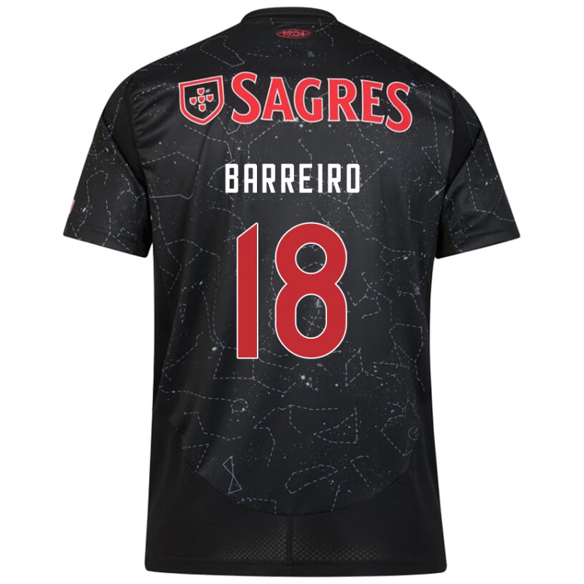 Børn Leandro Barreiro #18 Sort Rød Udebane Spillertrøjer 2024/25 Trøje T-Shirt