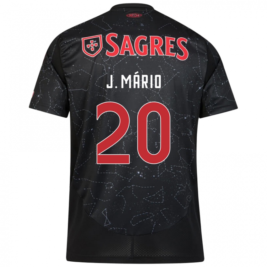 Børn João Mário #20 Sort Rød Udebane Spillertrøjer 2024/25 Trøje T-Shirt