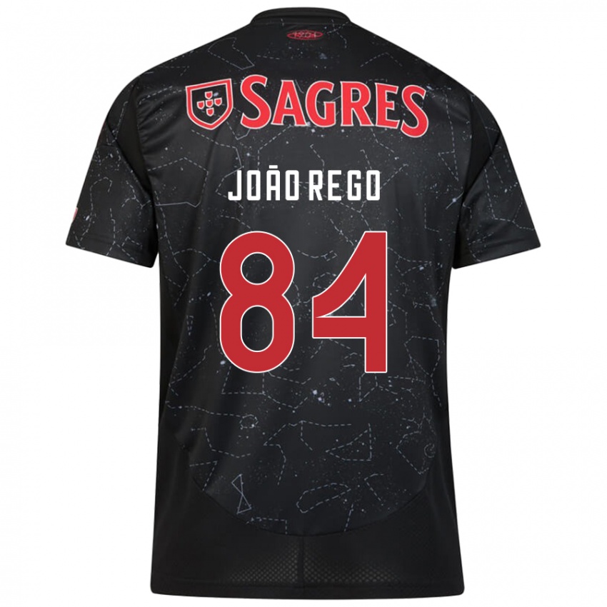 Børn João Rêgo #84 Sort Rød Udebane Spillertrøjer 2024/25 Trøje T-Shirt