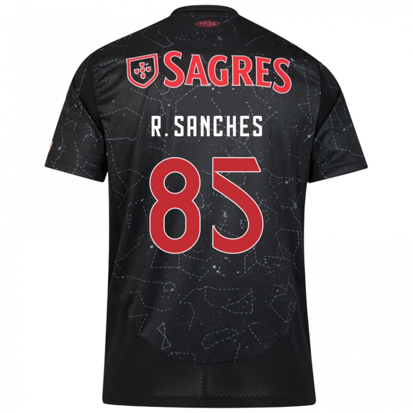 Børn Renato Sanches #85 Sort Rød Udebane Spillertrøjer 2024/25 Trøje T-Shirt