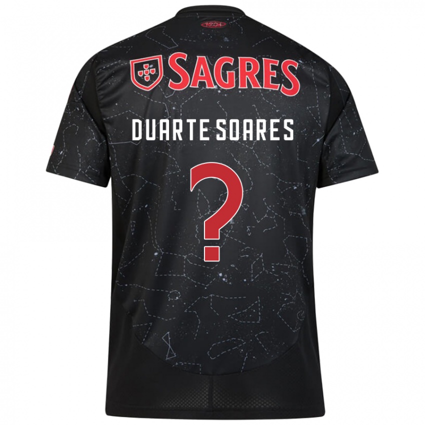 Børn Duarte Soares #0 Sort Rød Udebane Spillertrøjer 2024/25 Trøje T-Shirt