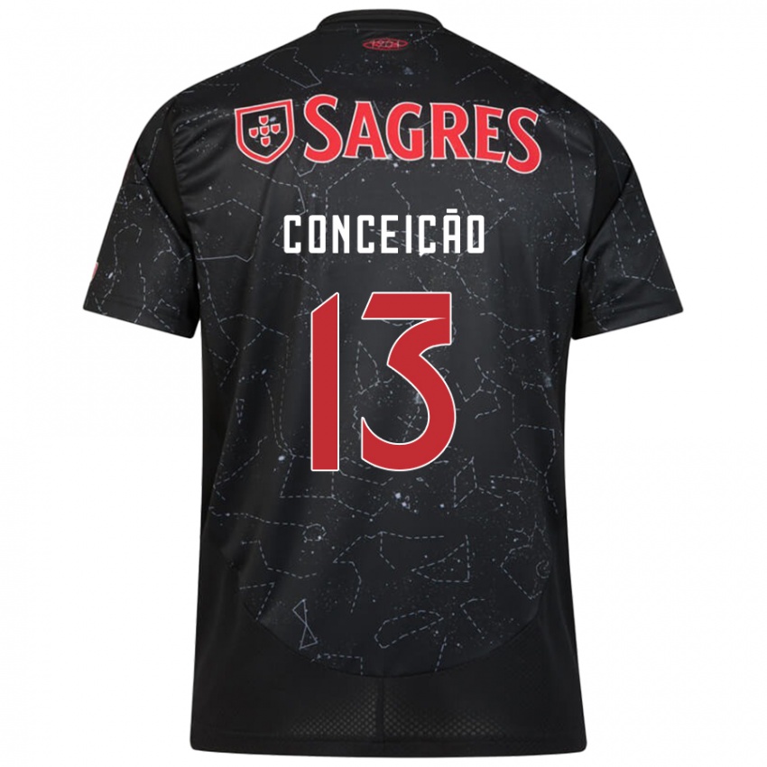 Børn João Conceição #13 Sort Rød Udebane Spillertrøjer 2024/25 Trøje T-Shirt