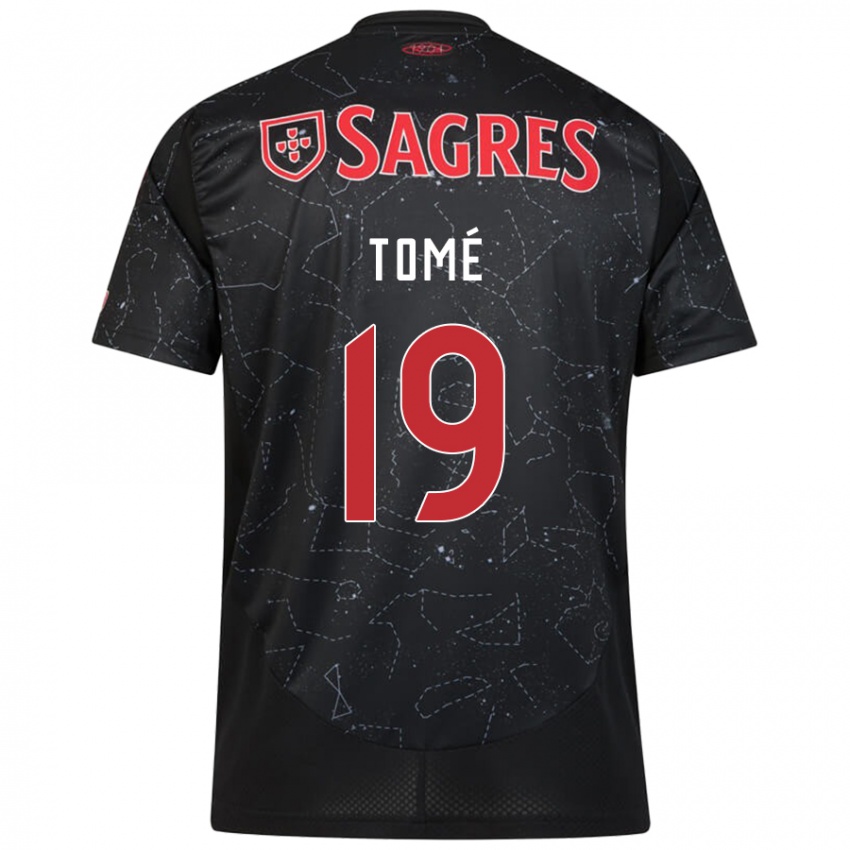 Børn Olivio Tomé #19 Sort Rød Udebane Spillertrøjer 2024/25 Trøje T-Shirt