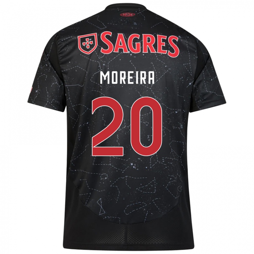 Børn André Moreira #20 Sort Rød Udebane Spillertrøjer 2024/25 Trøje T-Shirt