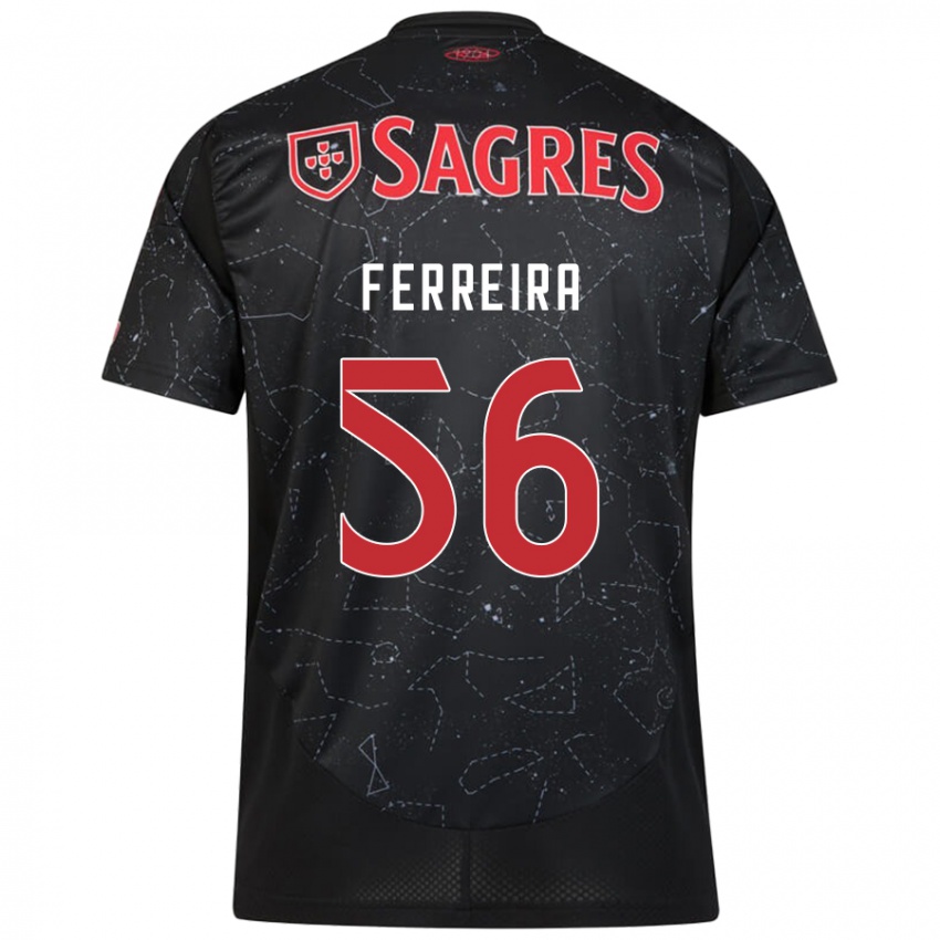 Børn Martim Ferreira #56 Sort Rød Udebane Spillertrøjer 2024/25 Trøje T-Shirt