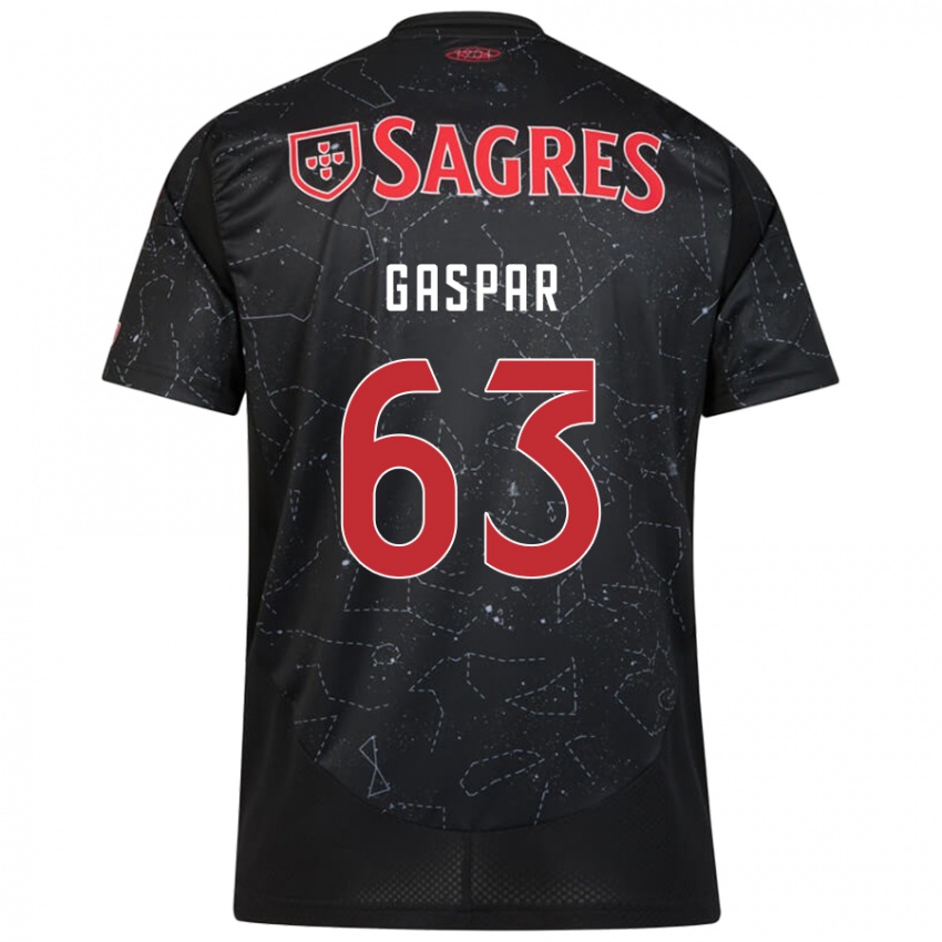 Børn Guilherme Gaspar #63 Sort Rød Udebane Spillertrøjer 2024/25 Trøje T-Shirt