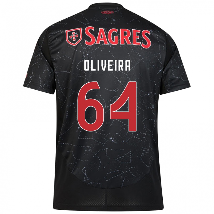 Børn Gonçalo Oliveira #64 Sort Rød Udebane Spillertrøjer 2024/25 Trøje T-Shirt