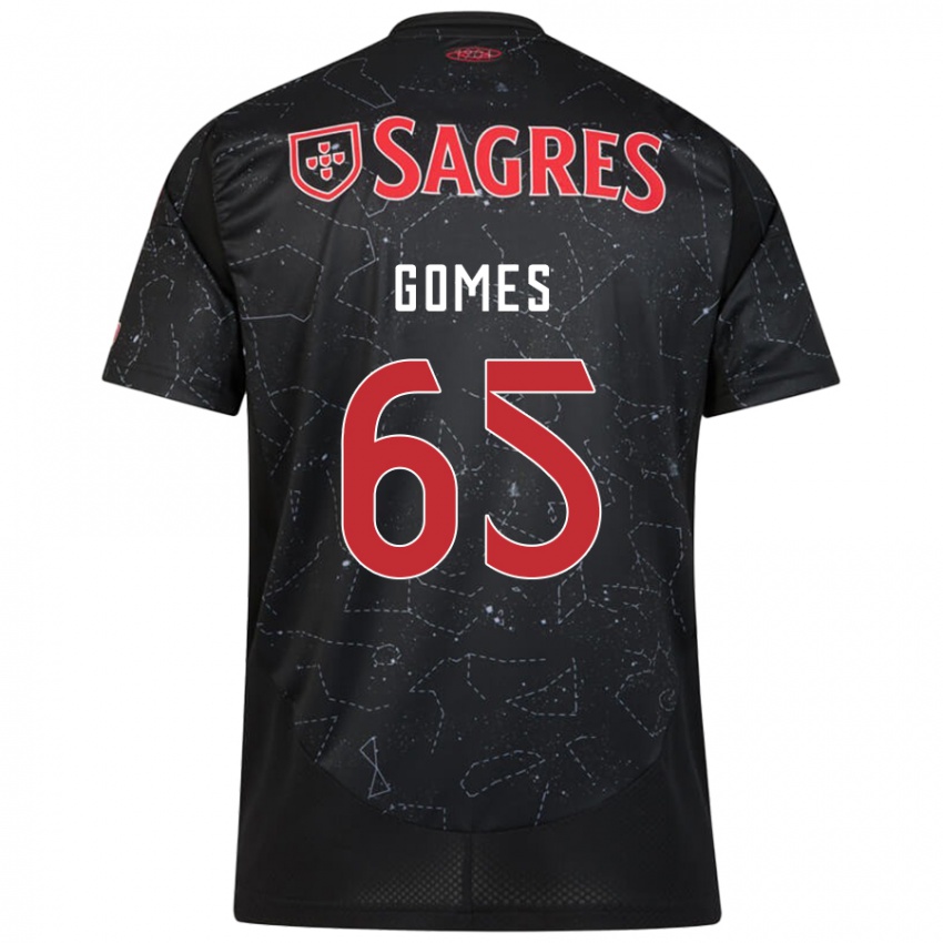 Børn André Gomes #65 Sort Rød Udebane Spillertrøjer 2024/25 Trøje T-Shirt