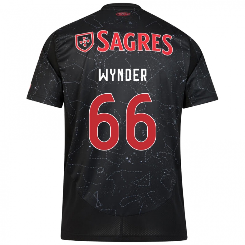 Børn Joshua Wynder #66 Sort Rød Udebane Spillertrøjer 2024/25 Trøje T-Shirt