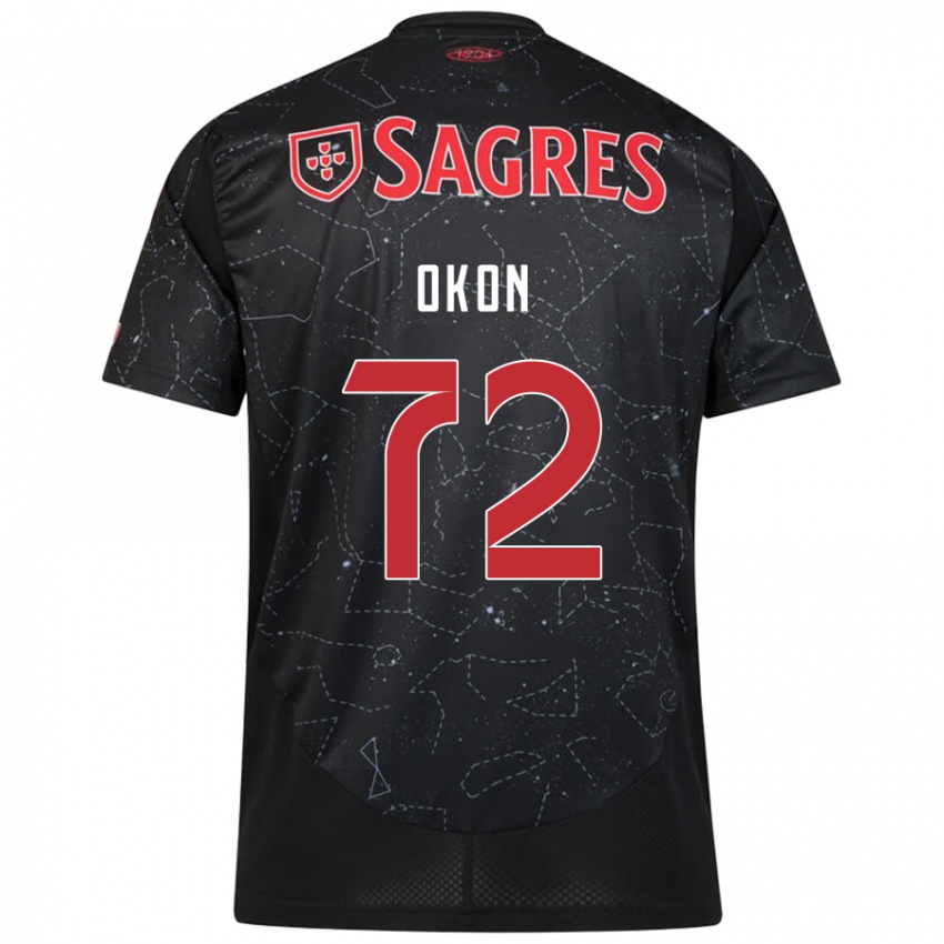 Børn Paul Okon #72 Sort Rød Udebane Spillertrøjer 2024/25 Trøje T-Shirt