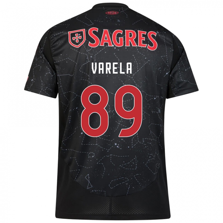 Børn Gustavo Varela #89 Sort Rød Udebane Spillertrøjer 2024/25 Trøje T-Shirt