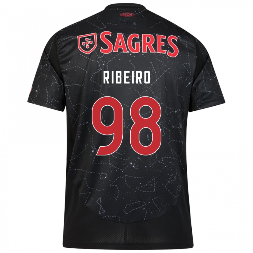 Børn Ricardo Ribeiro #98 Sort Rød Udebane Spillertrøjer 2024/25 Trøje T-Shirt