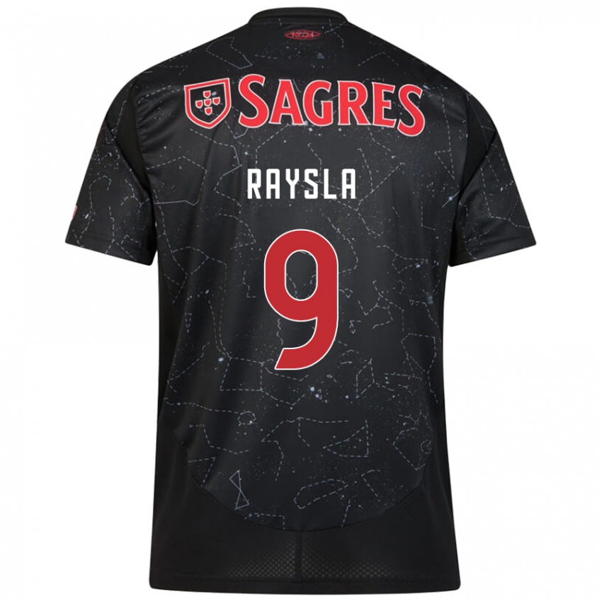 Børn Nycole Raysla #9 Sort Rød Udebane Spillertrøjer 2024/25 Trøje T-Shirt