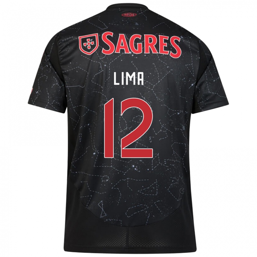 Børn Thaís Lima #12 Sort Rød Udebane Spillertrøjer 2024/25 Trøje T-Shirt