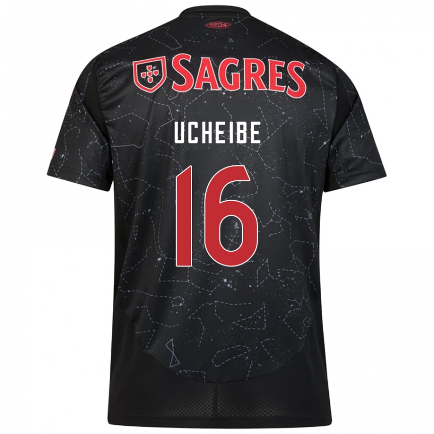 Børn Christy Ucheibe #16 Sort Rød Udebane Spillertrøjer 2024/25 Trøje T-Shirt