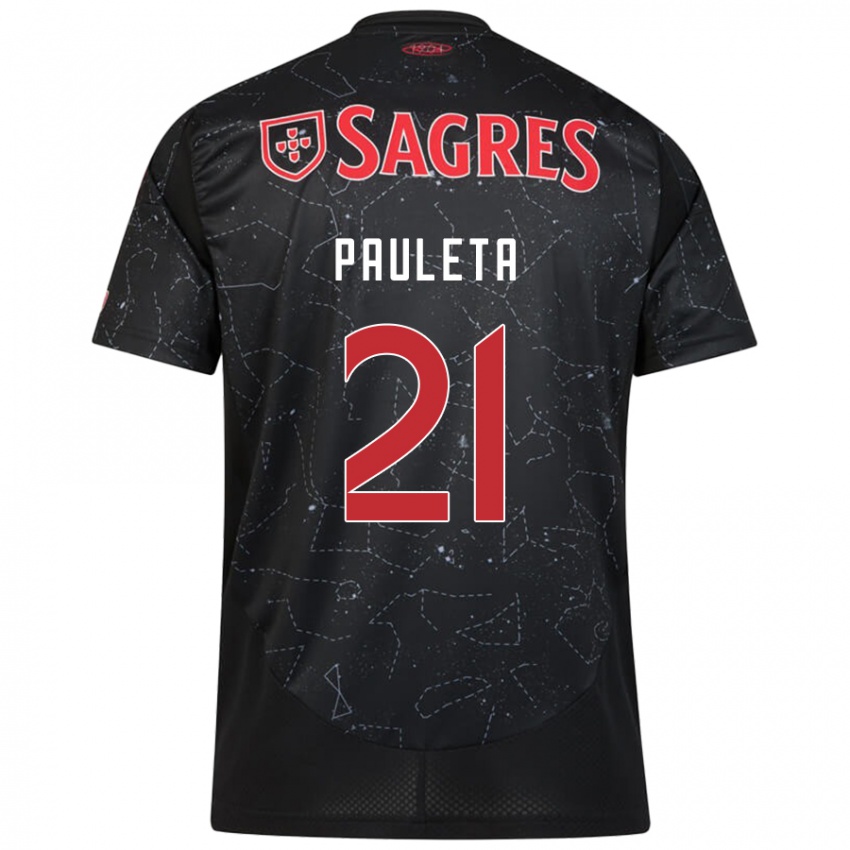 Børn Pauleta #21 Sort Rød Udebane Spillertrøjer 2024/25 Trøje T-Shirt