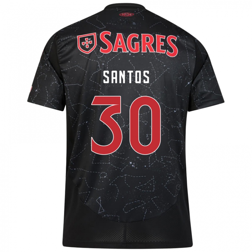 Børn Daniela Santos #30 Sort Rød Udebane Spillertrøjer 2024/25 Trøje T-Shirt