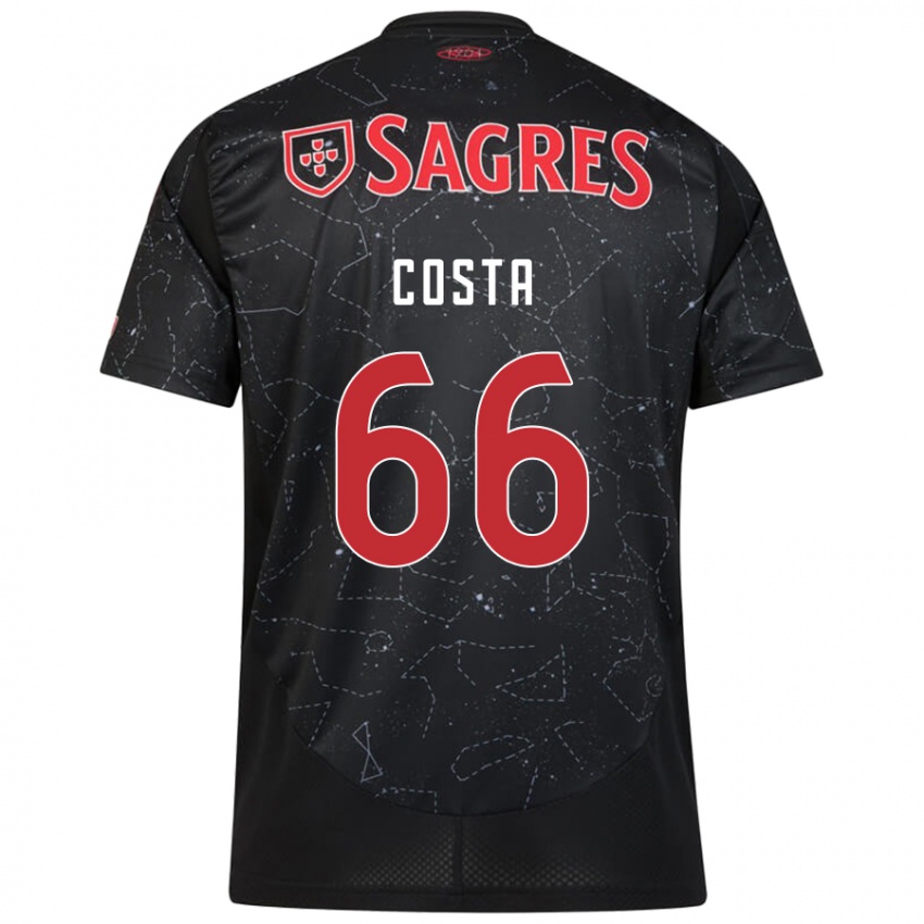 Børn Rute Costa #66 Sort Rød Udebane Spillertrøjer 2024/25 Trøje T-Shirt