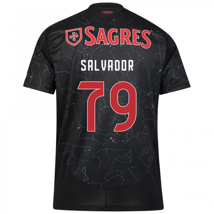 Børn Marta Salvador #79 Sort Rød Udebane Spillertrøjer 2024/25 Trøje T-Shirt