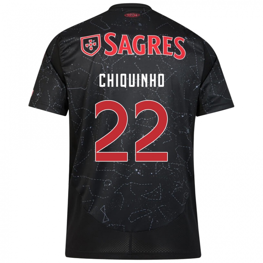 Børn Chiquinho #22 Sort Rød Udebane Spillertrøjer 2024/25 Trøje T-Shirt