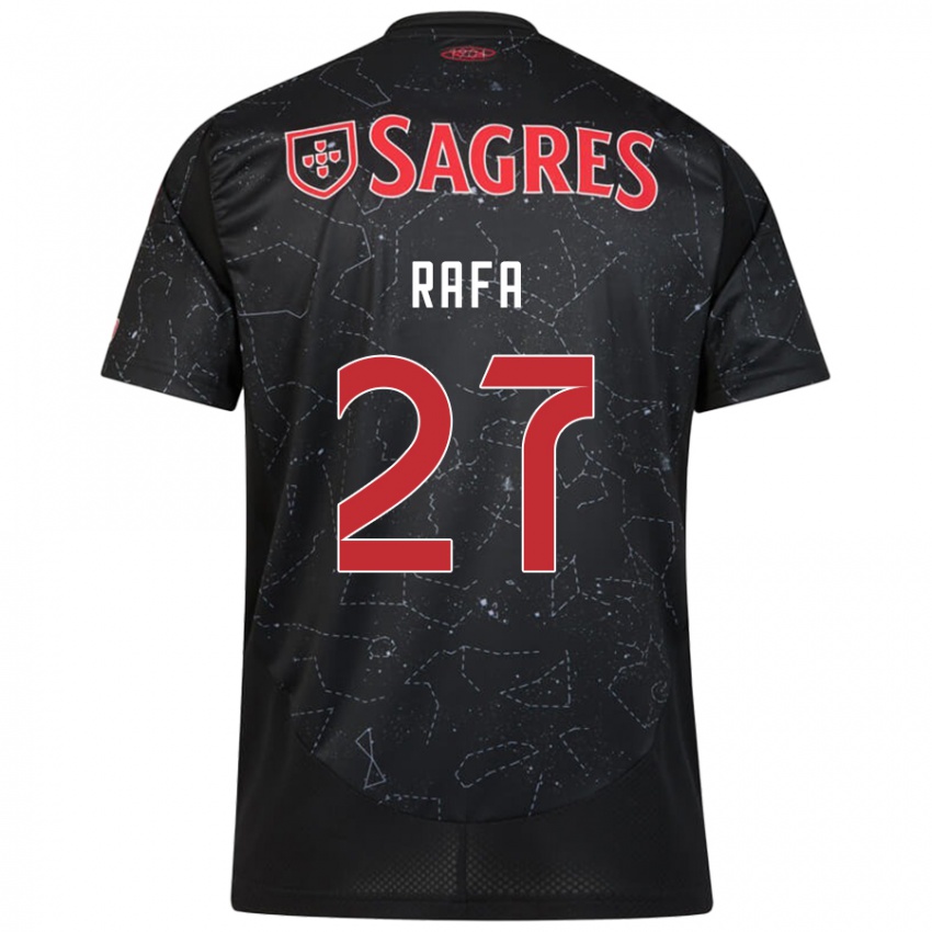 Børn Rafa #27 Sort Rød Udebane Spillertrøjer 2024/25 Trøje T-Shirt