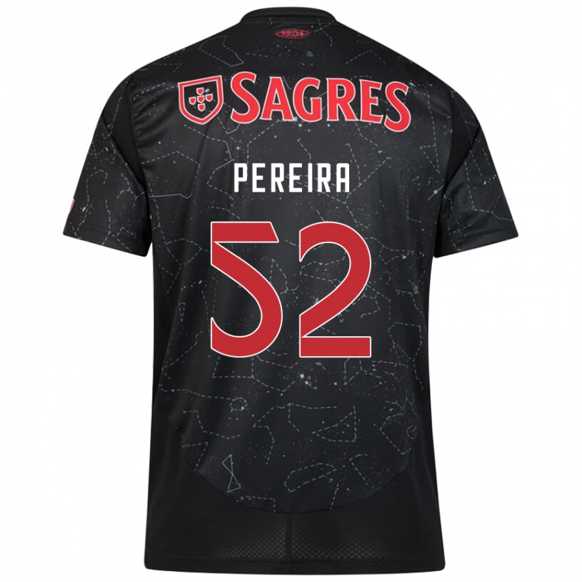 Børn Henrique Pereira #52 Sort Rød Udebane Spillertrøjer 2024/25 Trøje T-Shirt