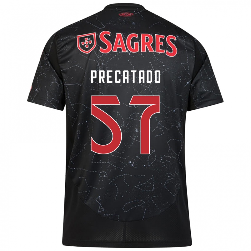 Børn Precatado #57 Sort Rød Udebane Spillertrøjer 2024/25 Trøje T-Shirt