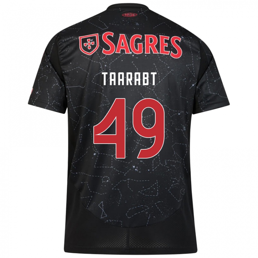 Børn Adel Taarabt #49 Sort Rød Udebane Spillertrøjer 2024/25 Trøje T-Shirt