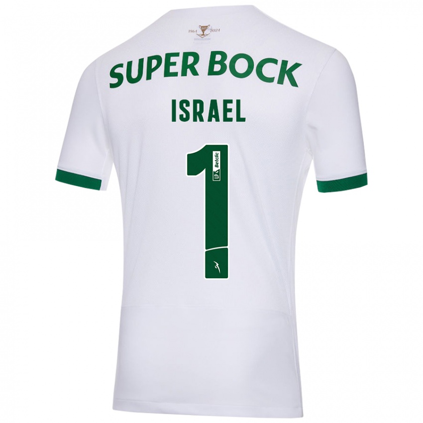 Børn Franco Israel #1 Hvid Grøn Udebane Spillertrøjer 2024/25 Trøje T-Shirt