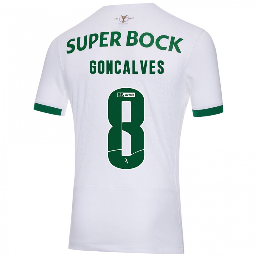 Børn Pedro Gonçalves #8 Hvid Grøn Udebane Spillertrøjer 2024/25 Trøje T-Shirt