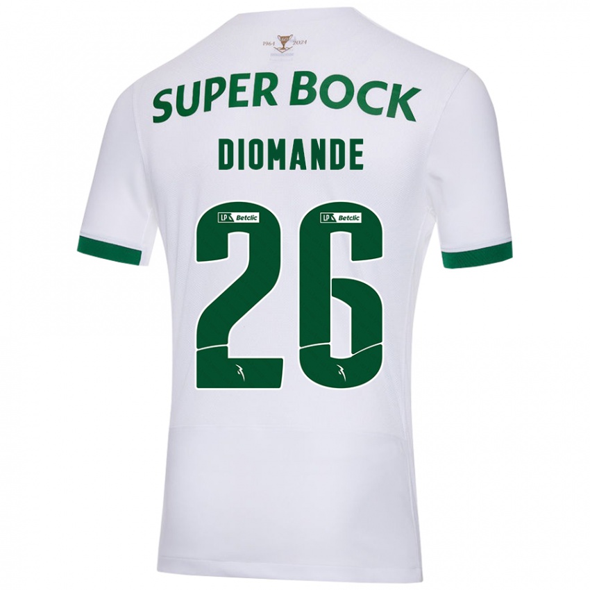 Børn Ousmane Diomande #26 Hvid Grøn Udebane Spillertrøjer 2024/25 Trøje T-Shirt