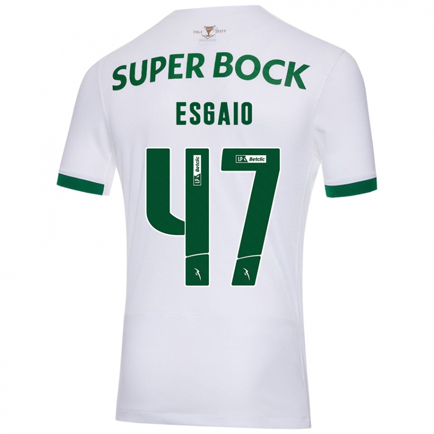 Børn Ricardo Esgaio #47 Hvid Grøn Udebane Spillertrøjer 2024/25 Trøje T-Shirt