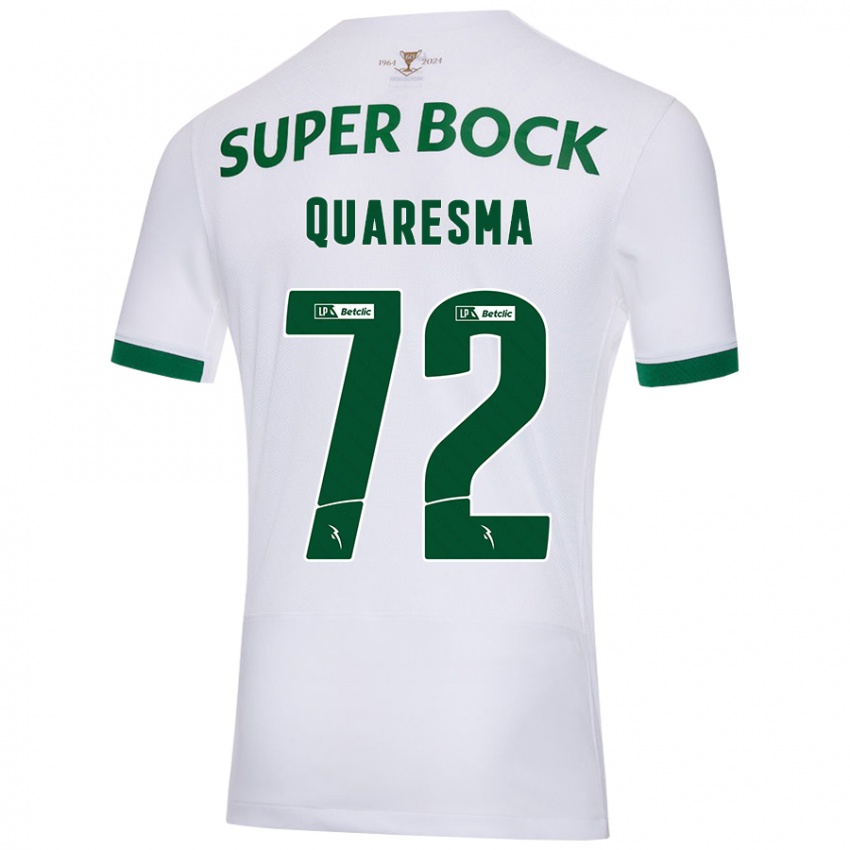 Børn Eduardo Quaresma #72 Hvid Grøn Udebane Spillertrøjer 2024/25 Trøje T-Shirt