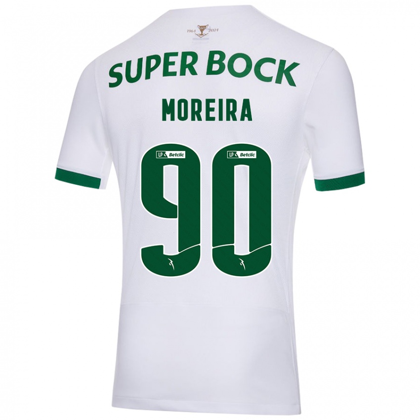 Børn Afonso Moreira #90 Hvid Grøn Udebane Spillertrøjer 2024/25 Trøje T-Shirt