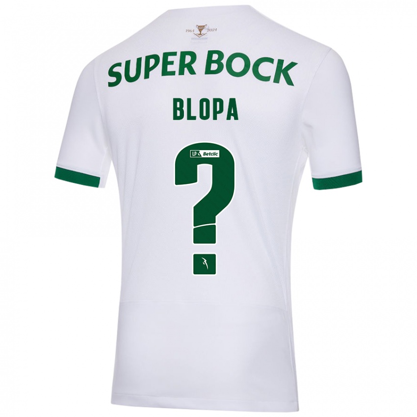 Børn Salvador Blopa #0 Hvid Grøn Udebane Spillertrøjer 2024/25 Trøje T-Shirt