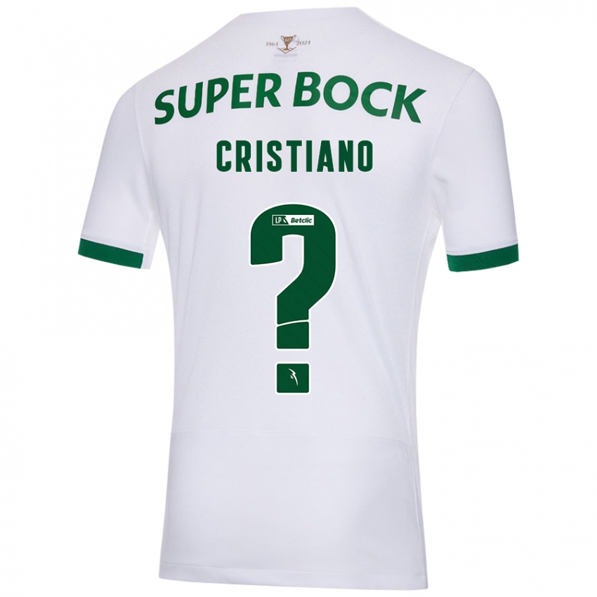 Børn José Cristiano #0 Hvid Grøn Udebane Spillertrøjer 2024/25 Trøje T-Shirt