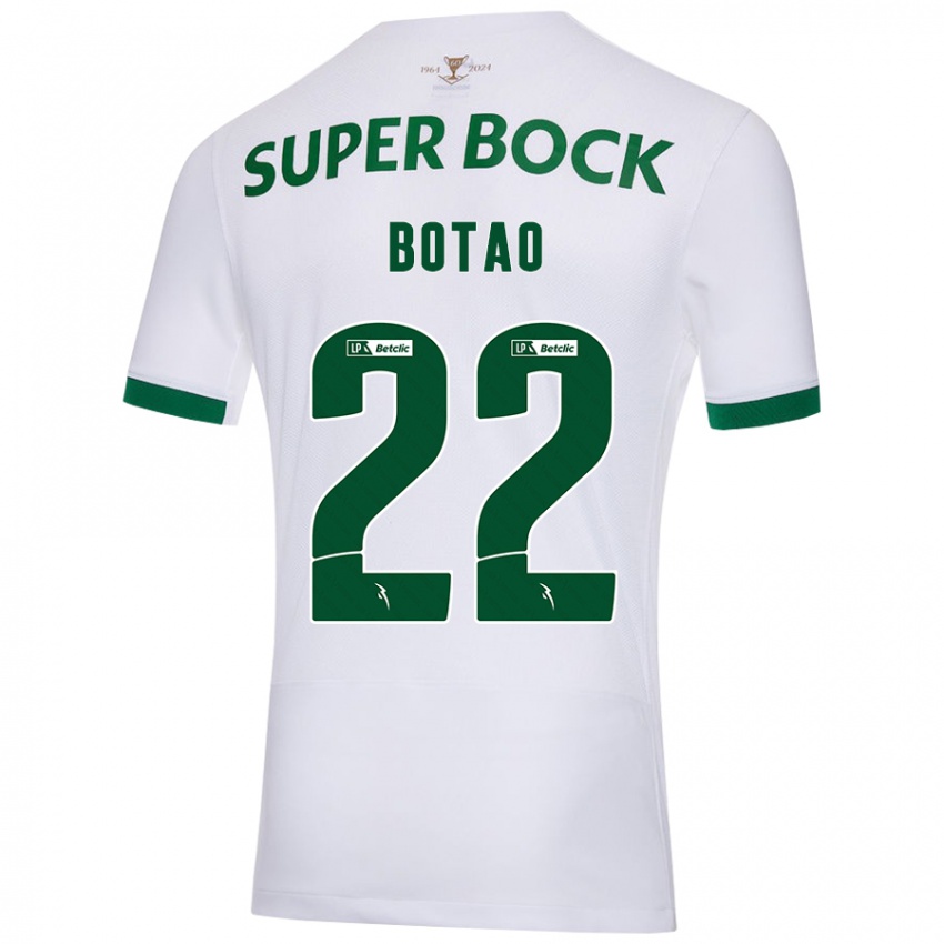 Børn Martim Botão #22 Hvid Grøn Udebane Spillertrøjer 2024/25 Trøje T-Shirt