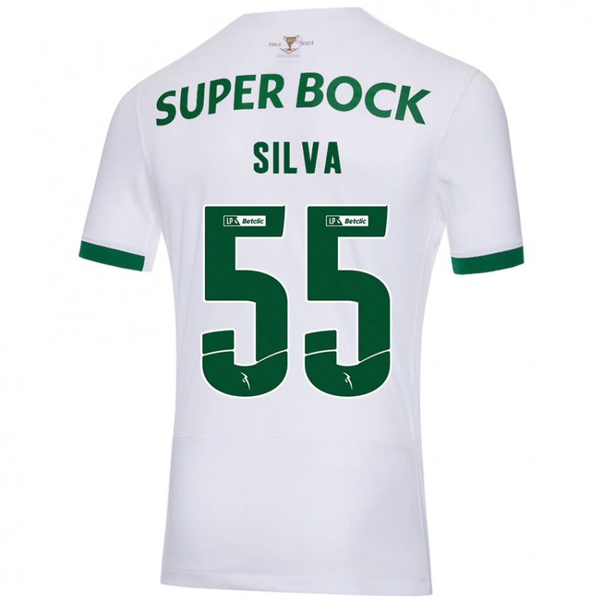 Børn José Silva #55 Hvid Grøn Udebane Spillertrøjer 2024/25 Trøje T-Shirt