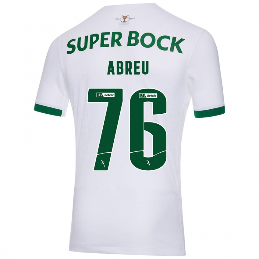 Børn Diogo Abreu #76 Hvid Grøn Udebane Spillertrøjer 2024/25 Trøje T-Shirt