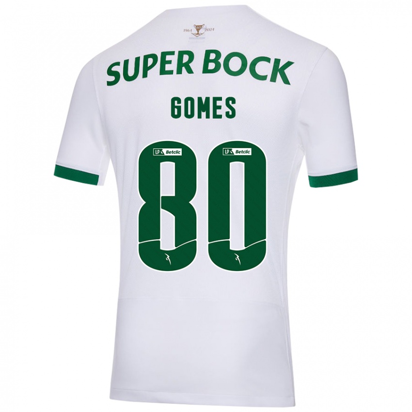 Børn Luís Gomes #80 Hvid Grøn Udebane Spillertrøjer 2024/25 Trøje T-Shirt