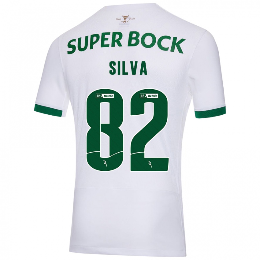 Børn Gabriel Silva #82 Hvid Grøn Udebane Spillertrøjer 2024/25 Trøje T-Shirt