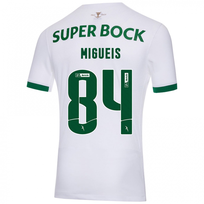 Børn Pedro Miguéis #84 Hvid Grøn Udebane Spillertrøjer 2024/25 Trøje T-Shirt