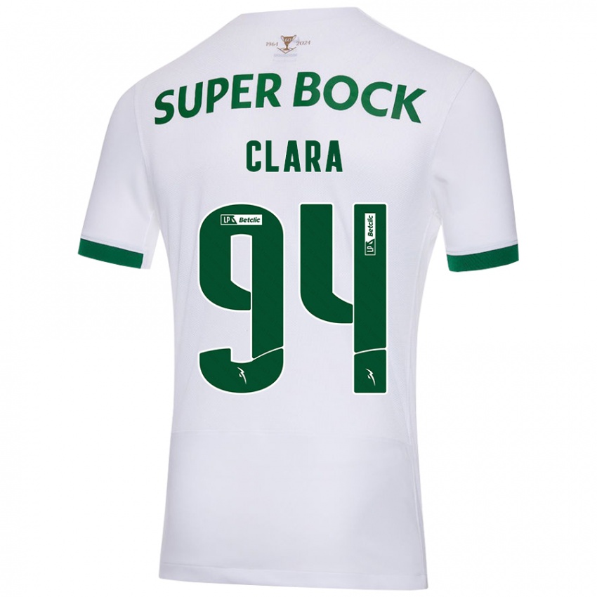 Børn Diogo Clara #94 Hvid Grøn Udebane Spillertrøjer 2024/25 Trøje T-Shirt