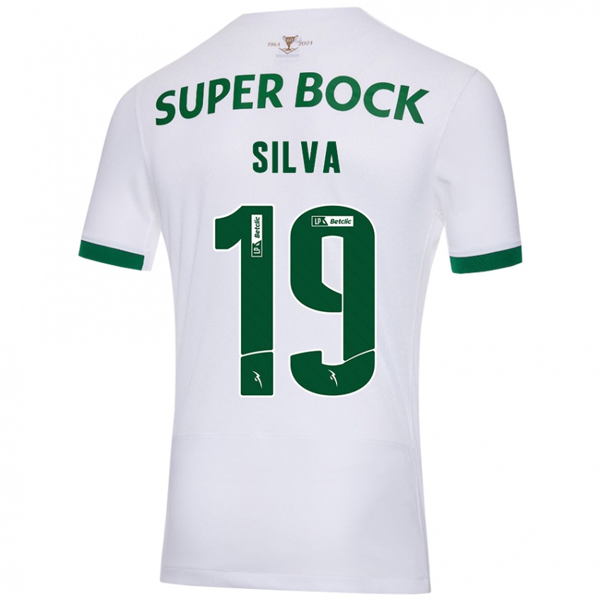 Børn Diana Silva #19 Hvid Grøn Udebane Spillertrøjer 2024/25 Trøje T-Shirt