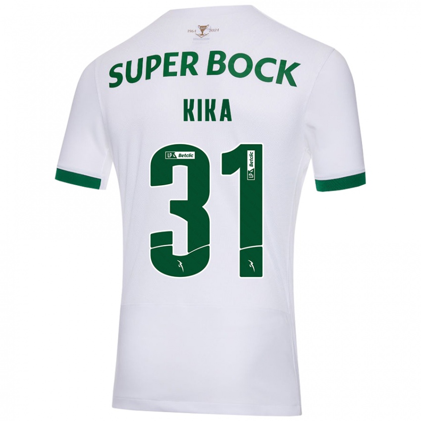 Børn Kika #31 Hvid Grøn Udebane Spillertrøjer 2024/25 Trøje T-Shirt