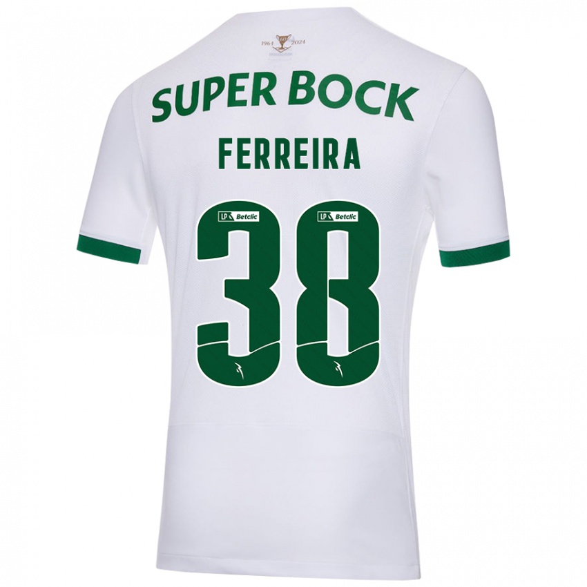 Børn Marta Ferreira #38 Hvid Grøn Udebane Spillertrøjer 2024/25 Trøje T-Shirt