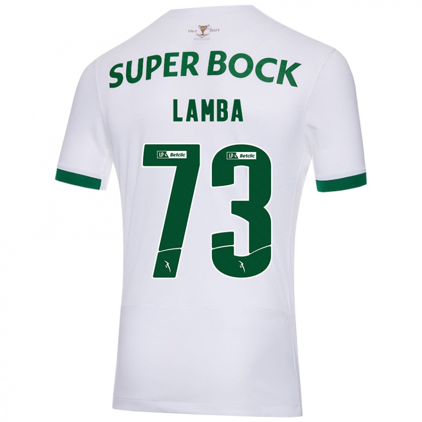 Børn Chico Lamba #73 Hvid Grøn Udebane Spillertrøjer 2024/25 Trøje T-Shirt